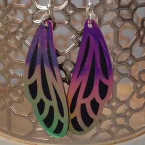 Moonlight Pearl Black Dragonfly Earrings